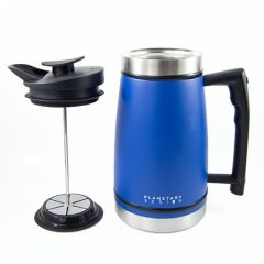 Table Top French Press with Bru-Stop 48oz - Mountain Lake Blue